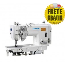 JK-58750C-005 JACK Máquina de Costura Pespontadeira 2 agulhas barra desligável Rolamentada convencional Lançadeira grande